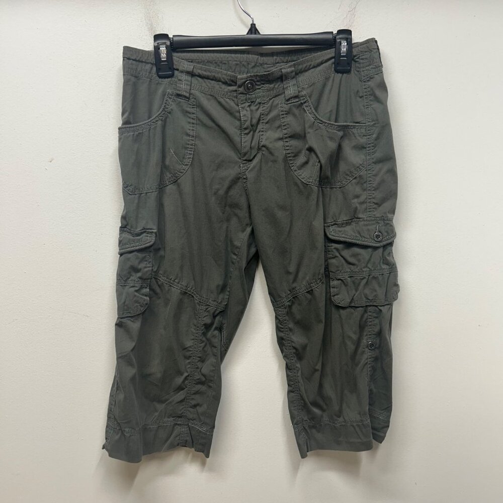 Kühl Womens Olive Green Cargo Capri Pants Size 8 With Adjustable Hems & Utility